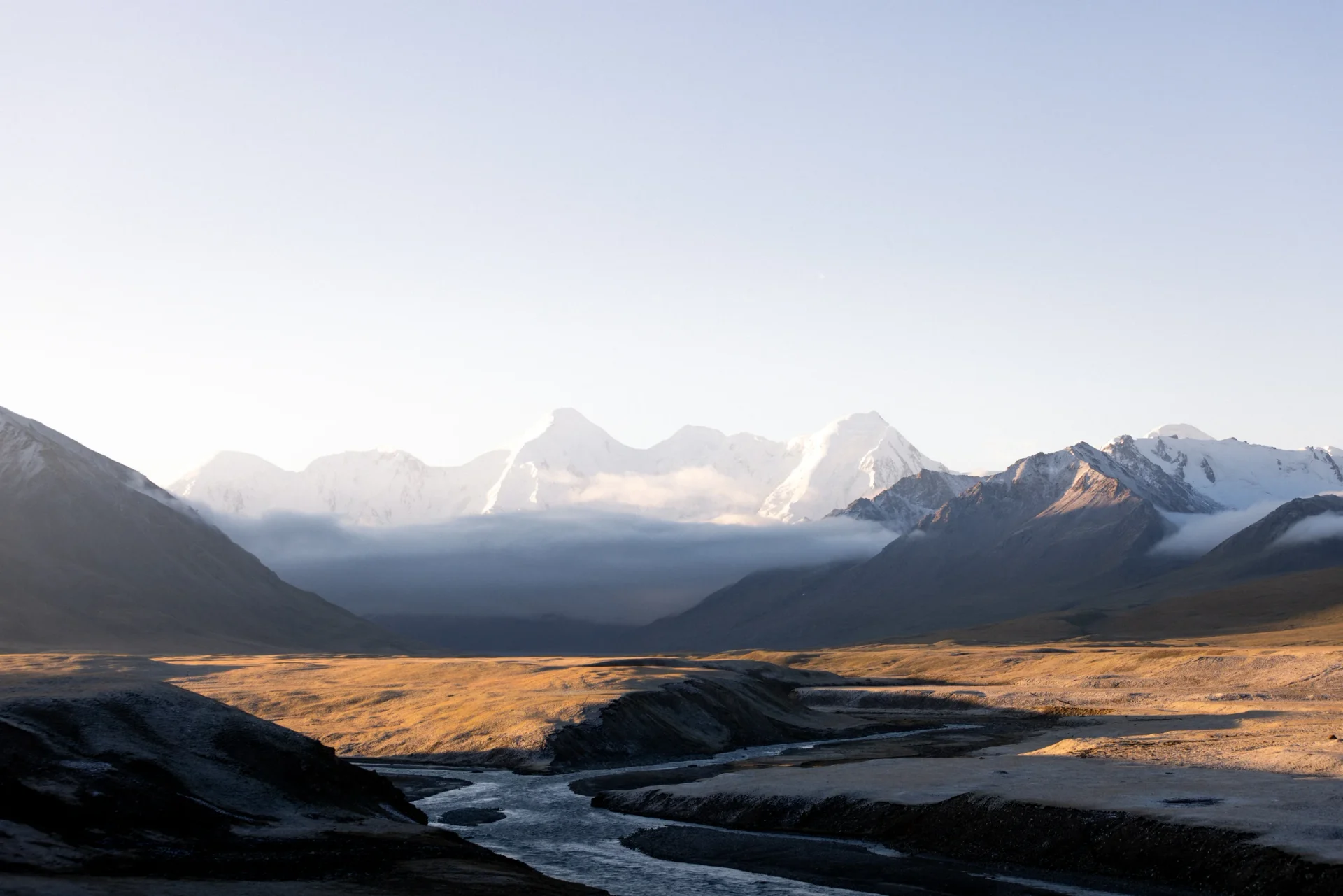 A wide glacial valley in Kyrgyzstan
